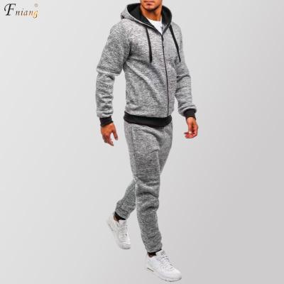 China Men's Plain Tracksuit Breathable High Quality Thickened Custom Zipper Full Up Pullover Hoodies Outdoor Sportswear Jogging Pants for sale