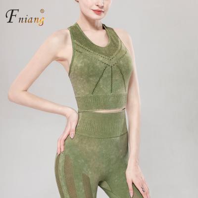 China New Breathable Printed Fitness Wear Mesh Exercise Yoga Wear Running Tight Vest for sale