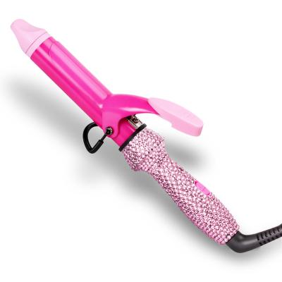 China For Mini Hair Curler Home Use Magic Wand Travel Electric Curling Hair Small Styling Tool Crystal Bling Long Clip On Hair Curling Iron for sale