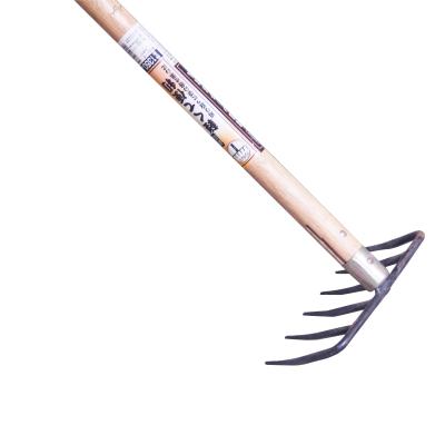 China Garden Rake Factory Direct Selling Wooden Handle Carbon Steel Fire Extinguishing To Cut Weeds For Cultivating Manual Rake for sale