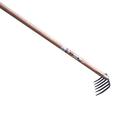 China Wholesale Wooden Garden Rake Factory Supply Garden Tools Handle Garden Rake Landscape Leveling Rake for sale