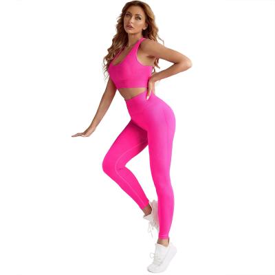 China Wholesale Breathable High Active Wear Fitness Compression Yoga Suit Seamless Wear 2 Piece Workout Sets for sale