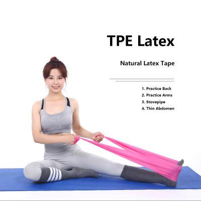 China Fitness Exercise Sports Fitness Bodybuilding Latex Yoga Stretch Band Training Stretch Band Resistance Band Natural Elastic Band for sale