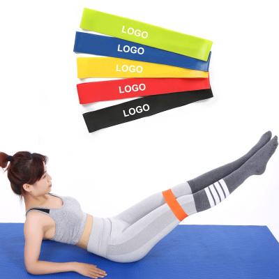 China Thick Mini Bands Latex Resistance Exercise Hip Loop Yoga Bands Fitness Exercise Bands With Logo Printing Custom Made for sale