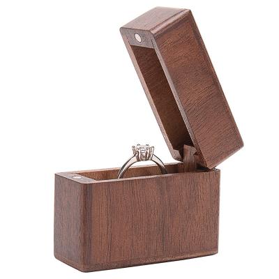 China Olive wood factory manager recommends black walnut small box simple ring box exquisite atmosphere small box for sale