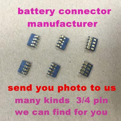 China PCB factory price 3 pin battery connector for pcb connector 4 pin mobile phone battery connector for sale