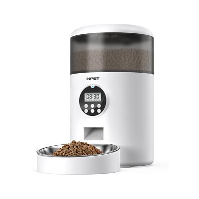 China Wholesale Cat Dog Timed Food Feeder Automatic 3.5L Rounded Pet Feeder Pet Feeders Low Food Alarms for sale