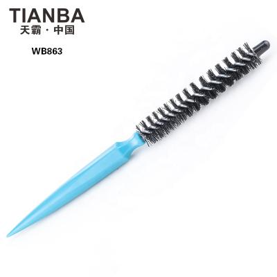 China Top 2021 Nondisposable Selling Hair Brush Mini Round Hairstyle Nylon Hair Curler Small Bristle Hair Brush for sale