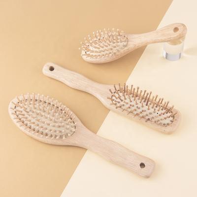 China Nondisposable Wooden Logo Pin Customization Paddle Detangling Hair Brush for sale