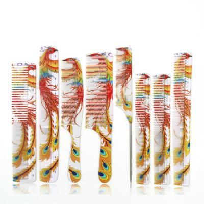 China Bird Phoenix Hairdresser Salon Zodiac Comb UV Printing Set Personalized Zodiac Comb Custom Logo Design for sale