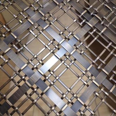 中国 Architectural Flat Wire Mesh Crimped Woven Wire Mesh Brass Bronze Stainless Steel Woven Metal Decorative Mesh 販売のため