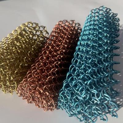 China Colourful Surface Aluminum Woven Chain Link Curtain Wire Mesh for sale