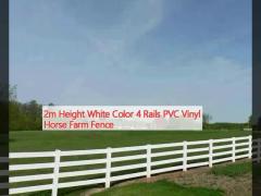 2m Height White Color 4 Rails PVC Vinyl Horse Farm Fence