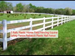 2 Rails Plastic Horse Field Fencing Equine Safety Fence Paddock Plastic Rail Fence