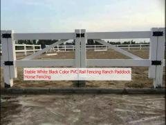 Stable White Black Color PVC Rail Fencing Ranch Paddock Horse Fencing