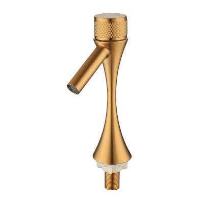 China Electric Faucets Wash 304 Stainless Steel Gold Dish Single Cooling Faucet Basin Faucets for sale