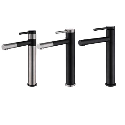 China High Quality SUS304 Electric Faucets Brushed Single Hole Matte Black Face Basin Faucet For Bathroom for sale