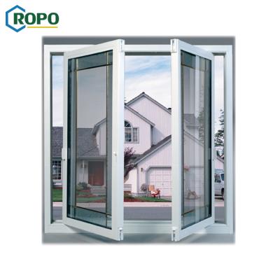 China Folding Screen AGGA Window Waterproof Export Aluminum Casement Window for sale