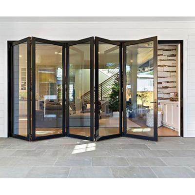 China EUROPEAN AS2208 10 year warranty balcony China patio transparent glass folding door for sale