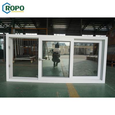 China AS2047 Office Double Glass Screen CE Folding Interior Sliding Window UPVC With Roto Lock Good Hardware for sale