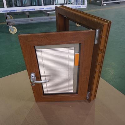 China Inward Opening Folding Screen Color Double Layer Glass Folding Wood Window for sale