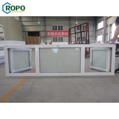 China AS2208 Folding Screen Bathroom Frost Glass Tilt And Turn Canada PVC Blind Window for sale