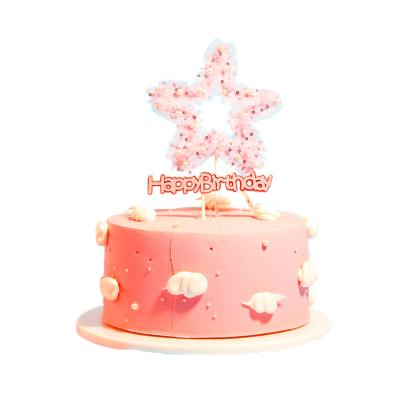 China 2Pcs/set Dream Mesh Simulated Pearl Star Shape Cake Topper Set Birthday Party Baking Supplies Cake Decorating New Arrivals for sale