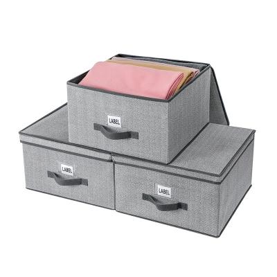 China Bverionant Folding Gery Foldable Home Warm Blanket With Lid Cloth Shelf Storage Boxes for sale