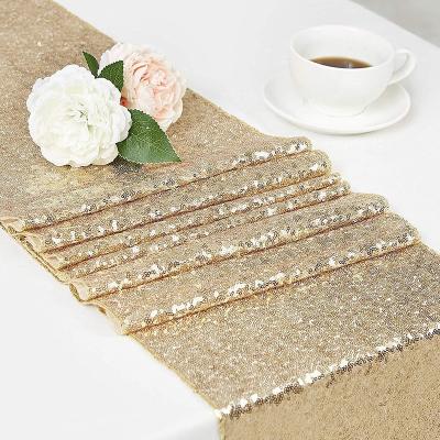 China Bverionant Amazone Modern Nordic Style Satin Sequins Table Runner Polyester With Good Service for sale