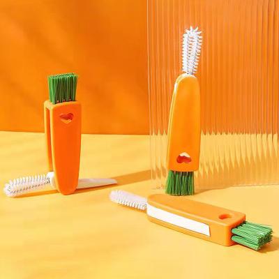 China Bverionant Portable Multifunctional Stocked Bowl Groove Cleaning Brush Milk Bottle Brush for sale