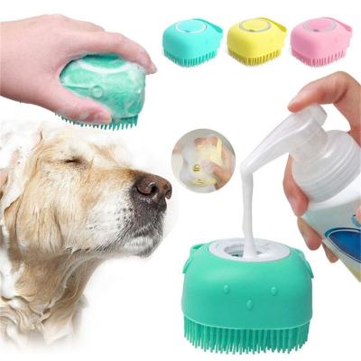 China Bverionant Dog Cat Shower Grooming Tool Soft Safety Silicone Pet Brush Pet Shampoo Brush Stocked Aliexpress for sale