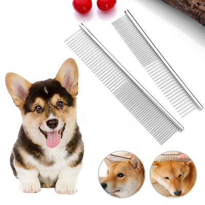 China Bverionant Stocked Amazon Deshedding Professional Sweep Stainless Steel Pet Hair Removal Comb Pet Grooming Tools Pet Hair Comb for sale