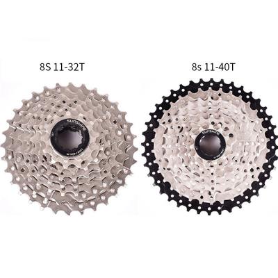 China Cassette SUN 8 speed hot sale bicycle drop out 11-40T MTB bicycle cassette flywheel silver sprockets bicycle parts for sale