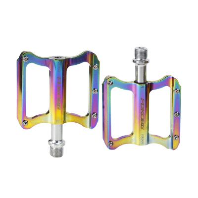 China BMX AKANTOR Aluminum Alloy Ultralight Cycle Pedal Mountain Road Bike Rainbow Color Non-slip Bicycle Pedals Other Bicycle Parts for sale