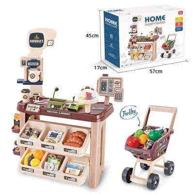 China Educational Pretend Toy Amazon Hot Selling Kid Play Set Supermarket Cash Register Kids Toys Set Pretend Play for sale