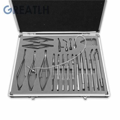 China Large Left Hand Eye Surgical Instrument Basic Ophthalmology Instruments Minor Eye Surgery Set Ophthalmic Surgery Instruments Set With Case 21B-H for sale