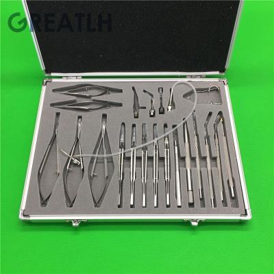 China Eye Surgical Instrument Left Hand Big Basic Eye Surgery Boxed Minor Eye Surgery Set With 21 Pcs Stainless Steel Instruments 21B-H for sale