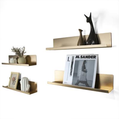 China Simple Design Metal Wall Hanging Shelf Modern Hanging Floating Shelf With Screws Hardware for sale