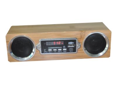 China Original Bamboo speaker Portable mini Card Speaker with FM Radio en venta