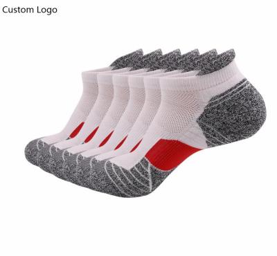 China Summer Sporty Men's Bangs Custom Logo Cotton Terry Bottom Low Cut Ankle Running Sports Socks Sweat-absorbent for sale