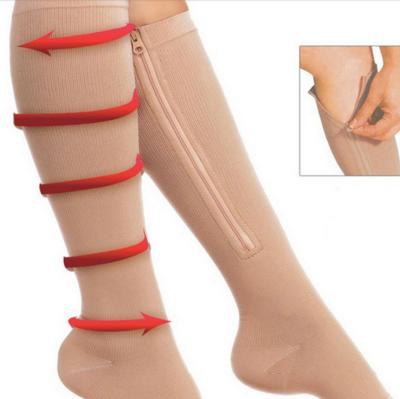 China Breathable Unisex Open Toe Stocking Nurse Medical Sport Zipper Compression Plantar Fasciitis Socks for sale