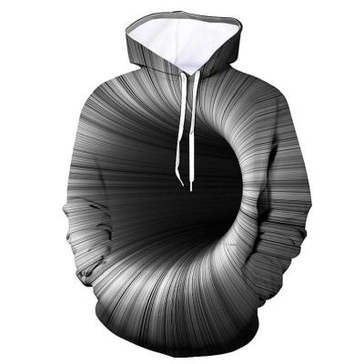 China Breathable Running Size 3D Plus Black Hole Sweatshirt Deception Visual Wormholes Long Sleeve Casual Hoodies Mens Mask 3D Printing Custom for sale