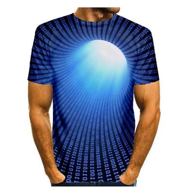 China Breathable Black Hole 3D Loose T-Shirt Deception Visual Wormholes Short Sleeved Casual 3D Stereo Printing Custom Low MOQ Mens for sale