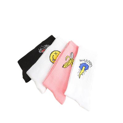 China Wholesale Crew Calcetas Sports Student Design Women Cute Cartoon Women Cotton Sporty Bangs Korean Autumn for sale