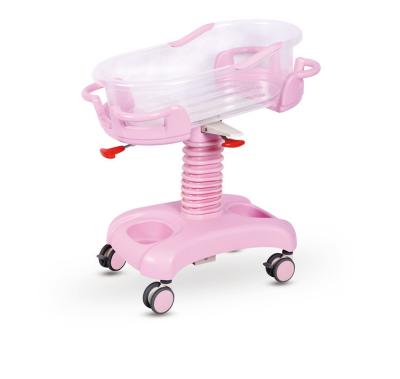 China China Hospital Pink Color ABS Hospital Multifunctional Adjustable Newborn Baby Crib for sale