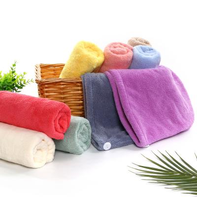 China Custom Wholesale Super Soft Coral Fleece Hair Wrap Towel Quick Dry Water Absorbent for sale