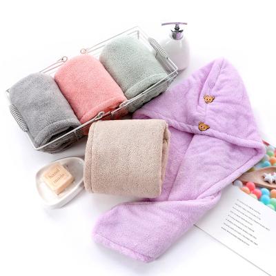 China Coral Velvet Hair Wrap Towel Super Soft Quick Dry Soft Hair Dryer Towel for sale