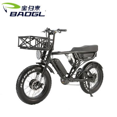 China OEM LOGO 1000W Full Suspension Retro Vintage Motor Luxury Super Bike 73 Fat Tire Electric Bike for sale