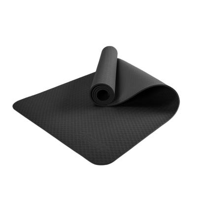 China Yoga Pilate Exercise Black Gray Tpe Close Cell Single Layer Yoga Mat for sale