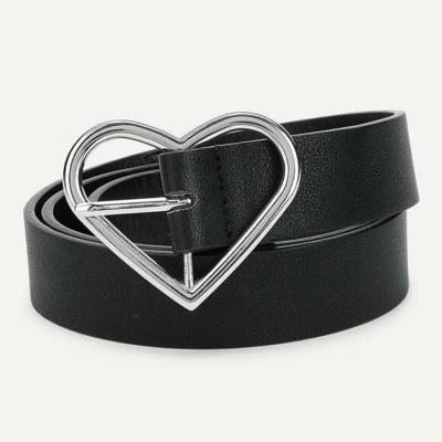 China Wholesale custom made unique belt lady heart shape cowhide metal leather belt for sale